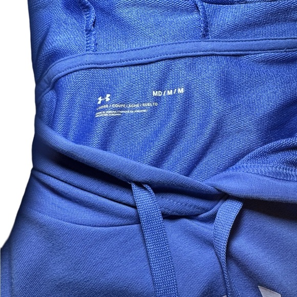 Under Armour Woman’s Rival Terry Hooded Sweatshirt Size Medium in Baja Blue - Picture 6 of 6